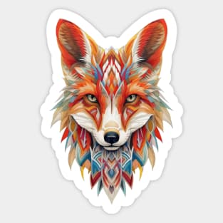 Spectrum Fox: Radiant Op Art Red Fox Design Sticker